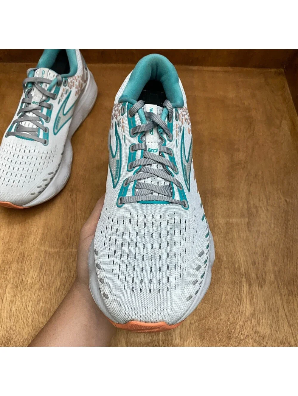 Brooks Glycerin 20 Running Shoes Womens 11.5 Oyster Latigo Bay Coral 1203691B061